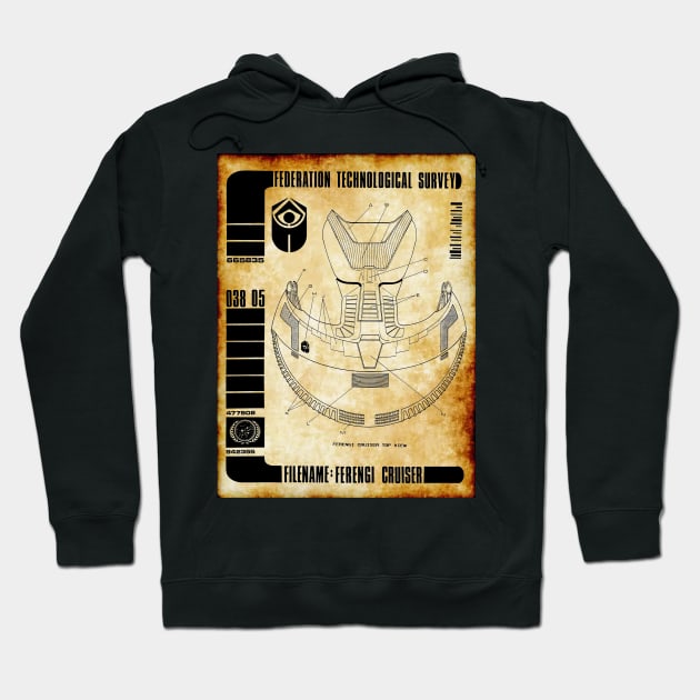 Federation Technological Survey Galactic Trader Ship Hoodie by Starbase79